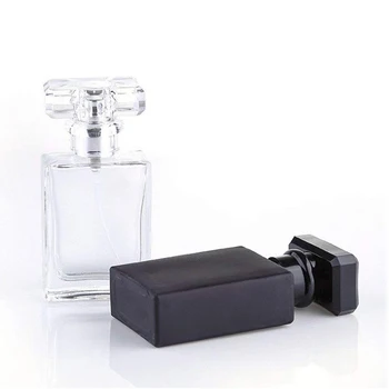 2 kom. x 30 ml, prozirni Crni stakleni praznu bočicu parfema raspršivač raspršivač može biti ispunjen boca raspršivač kutija od veličina prijenosni