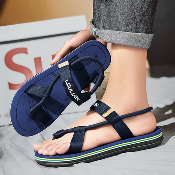 2022 Rimske sandale u retro stilu, Gospodo Svakodnevne aktivnosti na plaži papuče čipka-up, Udobne japanke na Platformi za Muškarce, sandalias hombre