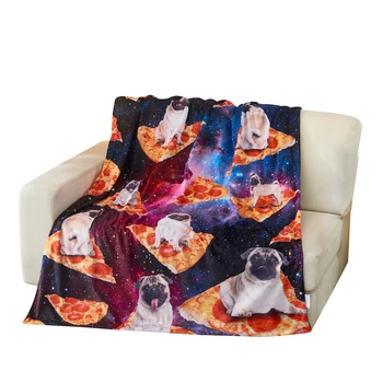 Crveno i Tamno plavo Флисовое deka za pizzu, Svemirski pas, za putovanja, za gledanje televizije i Odrasle, deka, pokrivač za spavanje