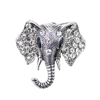 Inlay Pjenušava Rhinestones Staklo Cirkon Slatka Afrički Slon Životinja Metal Emajl Igle Broš Smoking Odijelo Korsaž Ikonu Nakit