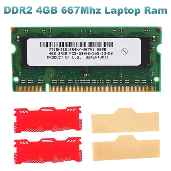 Memorija za laptop DDR2 4gb + Hlađenje Vest na 667 Mhz PC2 5300 SODIMM 2RX8 200 Kontakata Za laptop Memorije AMD