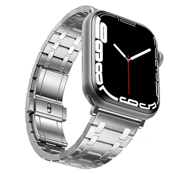 Najnoviji Remen od nehrđajućeg čelika za Apple Watch 7 45 mm 41 mm Metalni Remen za serije Iwatch 6 5 4 SE 3 2 1 44 40 42 38 Narukvica Correa