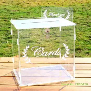 Prozirni Akril Kartonskih Kutija za Vjenčanje Prijem Kartonskih Kutija sa Ključem Poklon Kartonskih Kutija kasica Držač za Godišnjice Prijema
