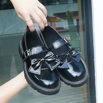 Student Slatka Cipele Za Djevojčice s Lukom, Кавайное Čajanka, Japanski Slatka Cipele u stilu Anime 